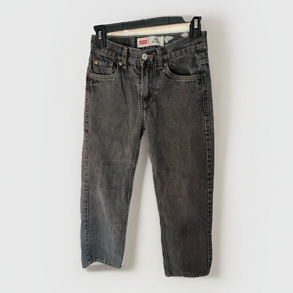 Kids Levis 550 Jeans Black Demin Red Tab Tag‎ Relaxed fit Size 25X27 14 slim
